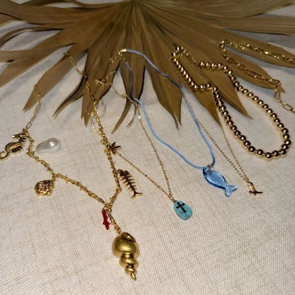 Boho seashell summer necklace M551 - Picture 4 of 4